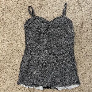 Black and white dotted swimsuit/dress